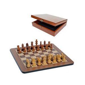 Grand Staunton Chess Set & Wooden Box – Tournament Size Weighted Pieces & Walnut Board – 19 in. - 1 of 4