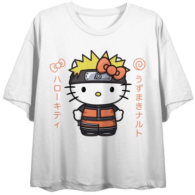 Naruto X Hello Kitty Juniors White Crop T-shirt-small : Target