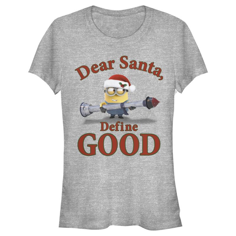 Juniors Womens Despicable Me Christmas Minions Dear Santa T-Shirt, 1 of 4