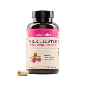 NatureWise Milk Thistle with Dandelion Root - Silymarin - Antioxidant Liver & Kidney Health Support - Vegan, Non-GMO, Gluten Free - 1 of 4