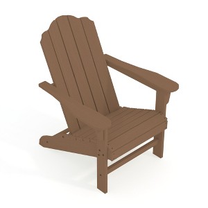 HDPE Adirondack Chair, Wood Texture Patio Furniture, Outdoor Lawn Chair for Garden Backyard Deck Poolside - 1 of 1