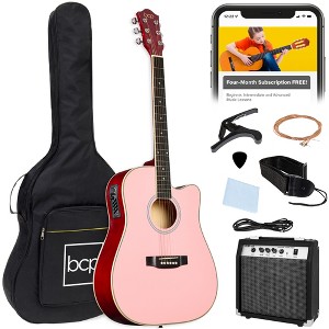 Best Choice Products Beginner Acoustic Electric Guitar Starter Set 41in w/ All Wood Cutaway Design, Case - 1 of 4