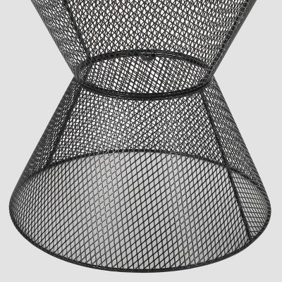 Nevada Matte Black Iron Hourglass Outdoor Side Table