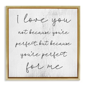 Stupell Industries Love Not Perfect Inspirational Romance, 18" x 18" - 1 of 4