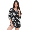 WhizMax Women's Casual 2 Piece sets Long Sleeve Button Down Shirt High Waist Drawstring Short Outfit sets - 3 of 4