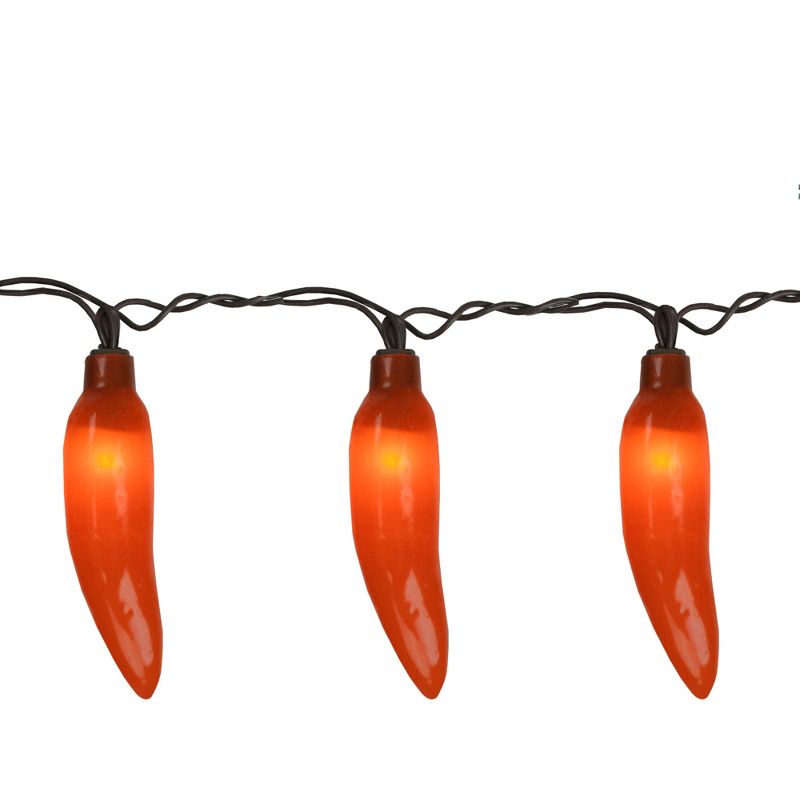 Northlight 35-Count Orange Chili Pepper Patio String Light Set, 22.5ft Brown Wire, 1 of 5