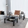NicBex Modern Tempered Glass Square Coffee Table with Storage Shelf,Side Table with Metal Legs,Center Table for Living Room - 3 of 4