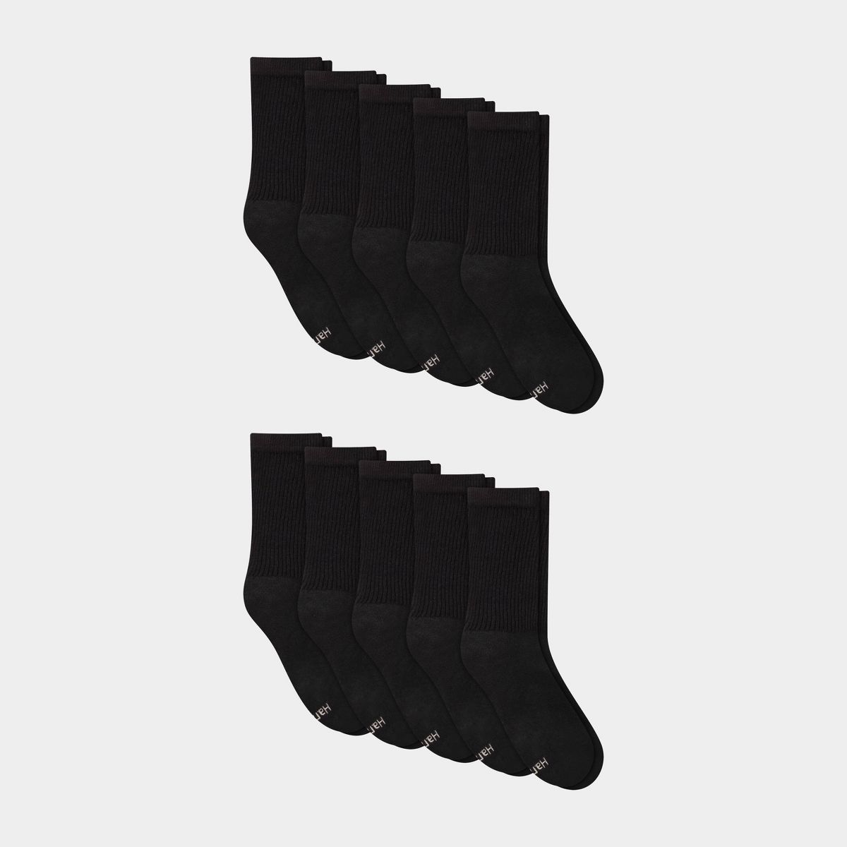 Hanes Women's Extended Size Cushioned 10pk Crew Socks - 8-12 - thumbnail 6