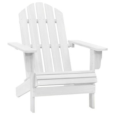 vidaXL Outdoor Solid Wood Patio Chair in White - Classic Design, Weather-Resistant Hardwood and Firwood Construction