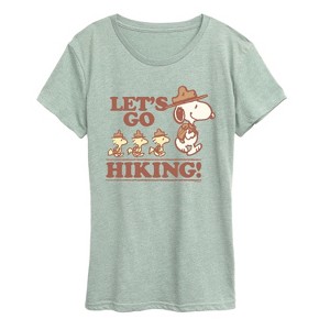 Women's - Peanuts - Lets Go Hiking Short Sleeve Graphic T-Shirt - 1 of 4