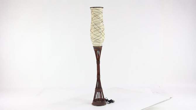 Traditional Bamboo Floor Lamp Brown - Olivia &#38; May, 2 of 8, play video