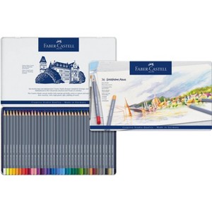 Faber-Castell 36ct Goldfaber Watercolor Pencil Tin: Multicolor Non-Toxic Art Supplies, 3.3mm Lead, Ages 10+ - 1 of 4