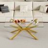 39.37" Rectangular Clear Tempered Glass Coffee Table with Gold Metal Legs, Modern Stylish Design for Living Room, Office, and Guest Room - 2 of 4