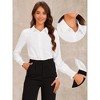 INSPIRE CHIC Women's Long Sleeves Collared Business Dressy Bodysuit Top - 2 of 4