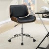 TiramisuBest Black and Walnut Swivel Office Chair, Modular Sectional Sofa with Storage, Sideboard Buffet Style Design for Living Room - 2 of 4