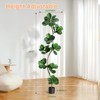 COZONY 5/6/7FT Artificial Fiddle Leaf Fig Tree in White Pot, Realistic Faux Plant for Home & Office - 3 of 4