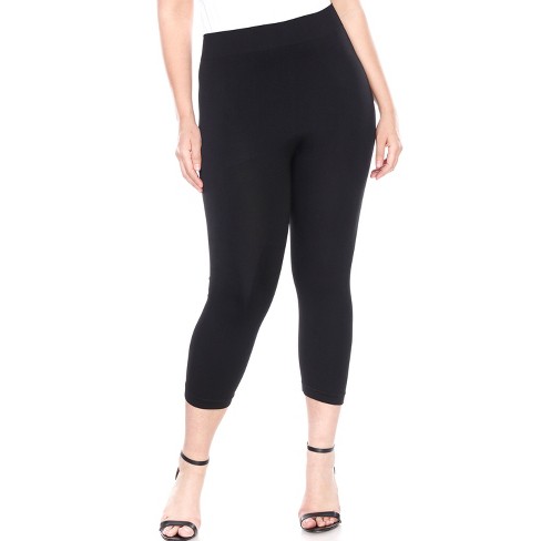 Women's Plus Size Super Soft Capri Leggings Black One Size Fits Most ...