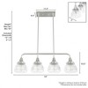 Hunter Fans 7" Brushed Nickel Cypress Grove Linear Chandelier Modern Glass 4-Light Fixture - 2 of 2