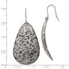 Black Bow Jewelry Two-Tone Sterling Silver Etched Finish Oval Dangle Earrings, 52mm - 2 of 3