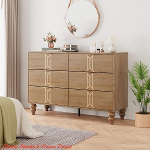 Vintage Style 6-Drawer Dresser, Modern Black and White Chest with Deep Storage for Bedroom, Living Room and Entryway - 1 of 4