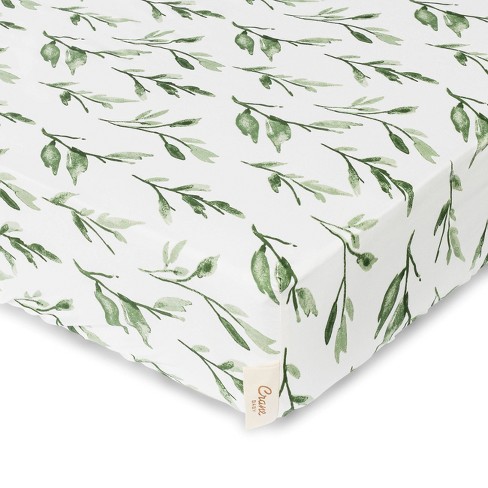 Crane Baby Cotton Sateen Fitted Crib Sheet - Parker Leaf : Target