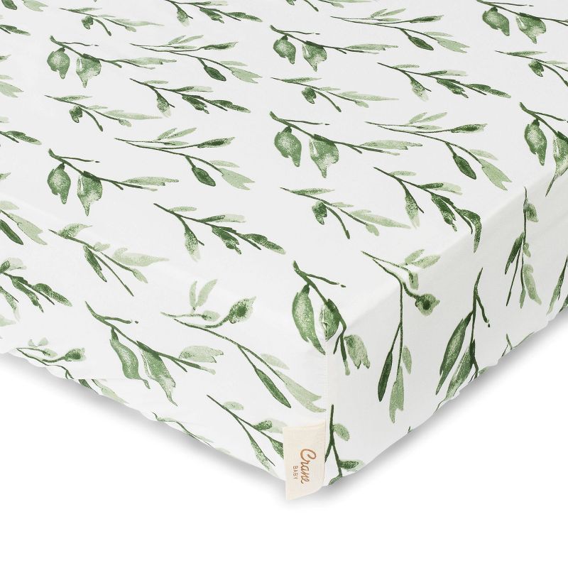 Crane Baby Cotton Sateen Fitted Crib Sheet, 1 of 9