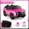 Costway 2 Seater Ride on Truck with Remote Control 3 Speeds LED Lights Horn Music Story Black/Pink/White - 3 of 4