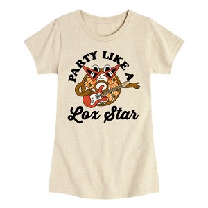 Girls' - Instant Message - Party Like A Lox Star Fitted Short Sleeve Graphic T-Shirt - 1 of 4