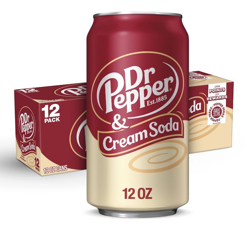 Dr Pepper Cream Soda - 12pk/12 fl oz Cans, 1 of 8