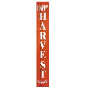 HomeRoots 72" Orange Solid Wood Happy Harvest Porch Sign - 1 of 4