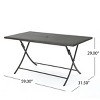 Outdoor Rectangular Foldable Patio Dining Table,Polyethylene Rattan Side Table,Dining Table With Wicker Finish And Tubing Frame-Coolbibila - 4 of 4