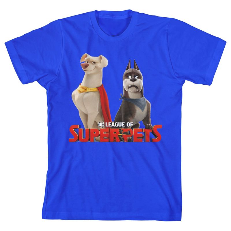DC League of Super Pets Krypto & Ace Youth Royal Blue Graphic Tee, 1 of 2