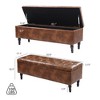 Arceso 51 Inch  Bedroom Bench，Fabric Upholstered Entryway Bench with Wooden Legs, Bench for Bedroom, Entryway, Living Room - 3 of 4