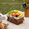 Double Handle Woodchip Basket with Liner - Perfect as Toy Organizer or Storing Fresh Fruits - 2 of 4