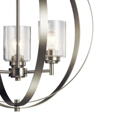 Modern Black Nickel Globe Chandelier with Clear Shades