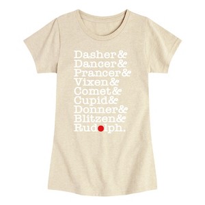 Girls' - Instant Message - Reindeer List Fitted Short Sleeve Graphic T-Shirt - 1 of 4