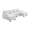 CAVINAS 110×50"U-shaped Sectional Sofa with Plush pillows,6 Symmetrical Cushions Indoor Furniture,Sectional Couches for Living Room ,Apartment - 2 of 4
