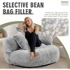 MOONMISS Chenille High-Density Foam Soft Bean bag Chair with 3 Pillows and Wide Backrest - 3 of 4