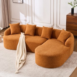 Hrinhom 98.8"W L-Shape Sectional Sofa,Modern Compression Sponge Couch,No Assembly - 1 of 4