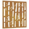 vidaXL Patio Wall Decoration 21.7"x21.7" Corten Steel Bamboo Design - 2 of 4