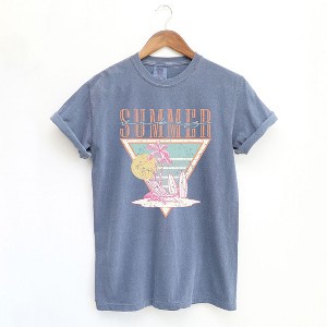 Simply Sage Market Women's Summer Vibes Triangle Short Sleeve Garment Dyed Tee - 1 of 2
