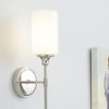 Quorum Lighting Celeste Glass Wall Sconce, 1 Light, Polished Nickel, 4.75W x 19H x 6.25D, Damp Rated - 3 of 4