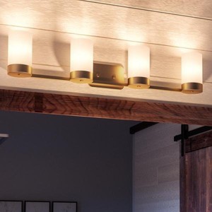 Urban Ambiance Luxury Contemporary Bathroom Vanity Light,  7.5"H x 34.5"W,  Brushed Bronze Finish, UHP2295 - 1 of 4
