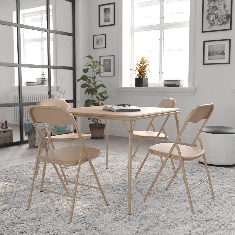 Flash Furniture 5 Piece Folding Card Table and Chair Set, 3 of 19