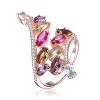 Guili Rose Gold Plated Multi-Colored Cubic Zirconia Accent Swirl Ring, Elegant and Vibrant Design, Perfect for Any Occasion. - 2 of 3