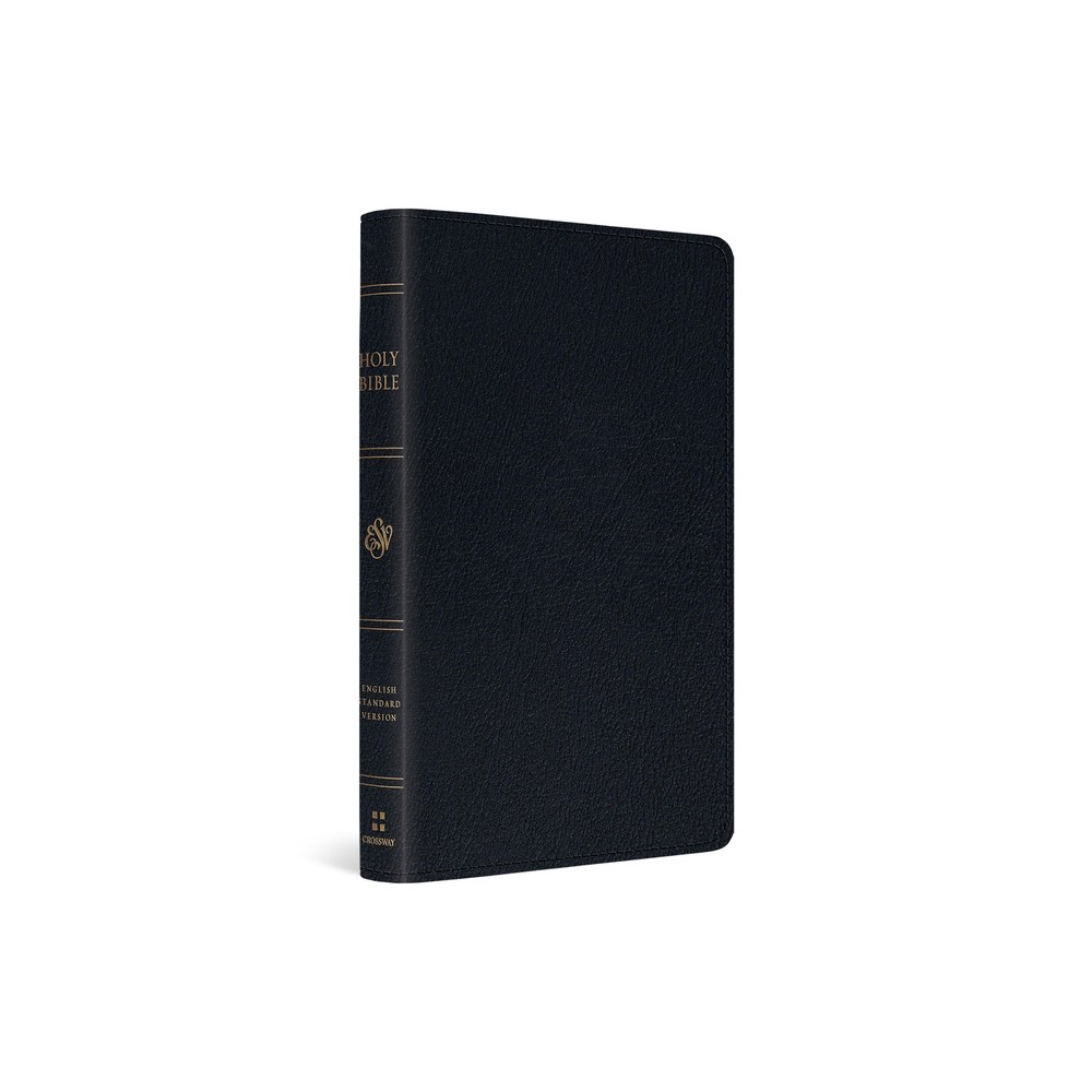 ESV Large Print Thinline Reference Bible (Genuine Leather, Black) - by Esv Bibles (Leather Bound)