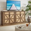 NicBex 65" Rustic Rattan Sideboard,Kitchen Storage Cabinets with Handmade Barn Doors and Removable Shelf,Oak/Gray - 2 of 4