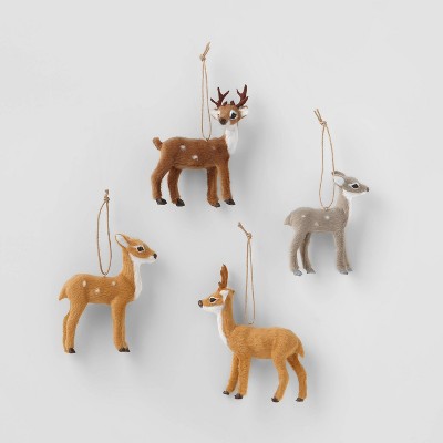 4ct Faux Fur Forest Animal Christmas Ornament Set - Wondershop™