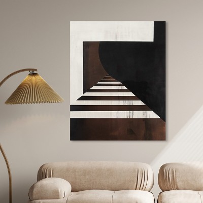 Large Black and Brown Abstract Canvas Wall Art