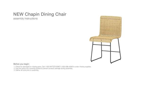 Chapin Modern Woven Dining Chair with Metal Legs Threshold - Threshold&#8482;, 2 of 10, play video